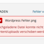 Fehlermeldung bei Bilderupload in WordPress “Bei dem Upload ist ein Fehler aufgetaucht” Der Pade image 3
