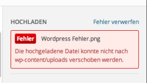 Fehlermeldung bei Bilderupload in WordPress “Bei dem Upload ist ein Fehler aufgetaucht” Der Pade image 3