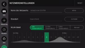 Die Parrot Bebop 1 kann sowohl im 2,4Ghz als auch im 5Ghz Frequenzband betrieben werden.