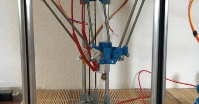 BackpackMiniDelta 3D Drucker Prototyp Aktueller Prototyp mit Hotend