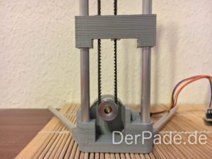 BackpackMiniDelta 3D Drucker Prototyp - Motorhalter mit neuer Riemenführung
