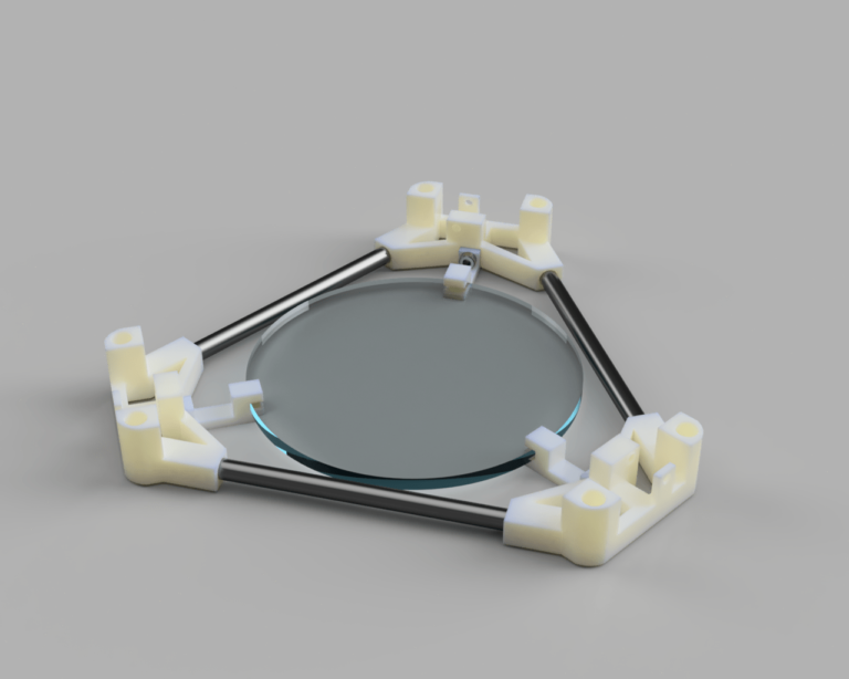 Der Backpack mini Delta 3D Drucker - Druckbett Konzept V1 Der Backpack mini Delta 3D Drucker - Druckbett Konzept V1