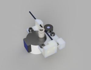 Der Backpack mini Delta 3D Drucker - Extruder V2 3D Modell gerendert