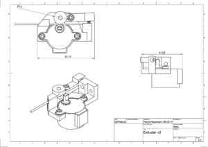 Der Backpack mini Delta 3D Drucker - Extruder V2 Bauzeichnung V4