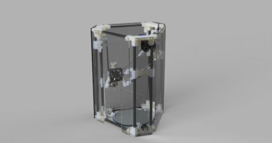 Der Backpack mini Delta 3D Drucker Gesamt Konzept V44