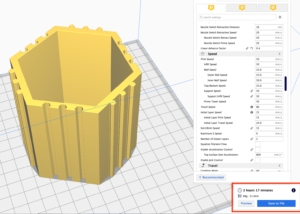 Cura berechnete Druckzeit mit Plugin