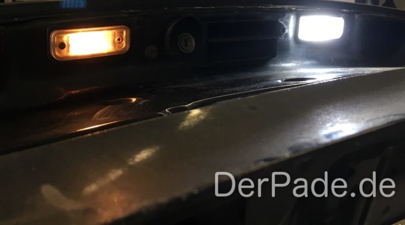 S203 LED Kennzeichenbeleuchtung einbauen Halogon vs. LED eingebaut und eingeschaltet
